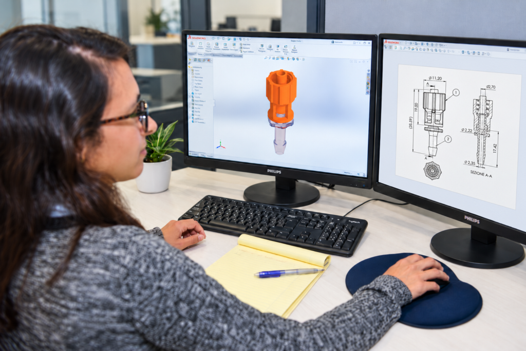 Focused CAD Designer at Dual Monitors